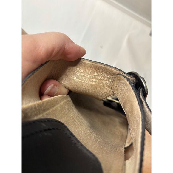 Dansko Carla Platform Wedge Sandals Black Sz 41 Peep Toe Buckle Strap Colorblock - Picture 6 of 11